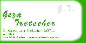 geza tretscher business card